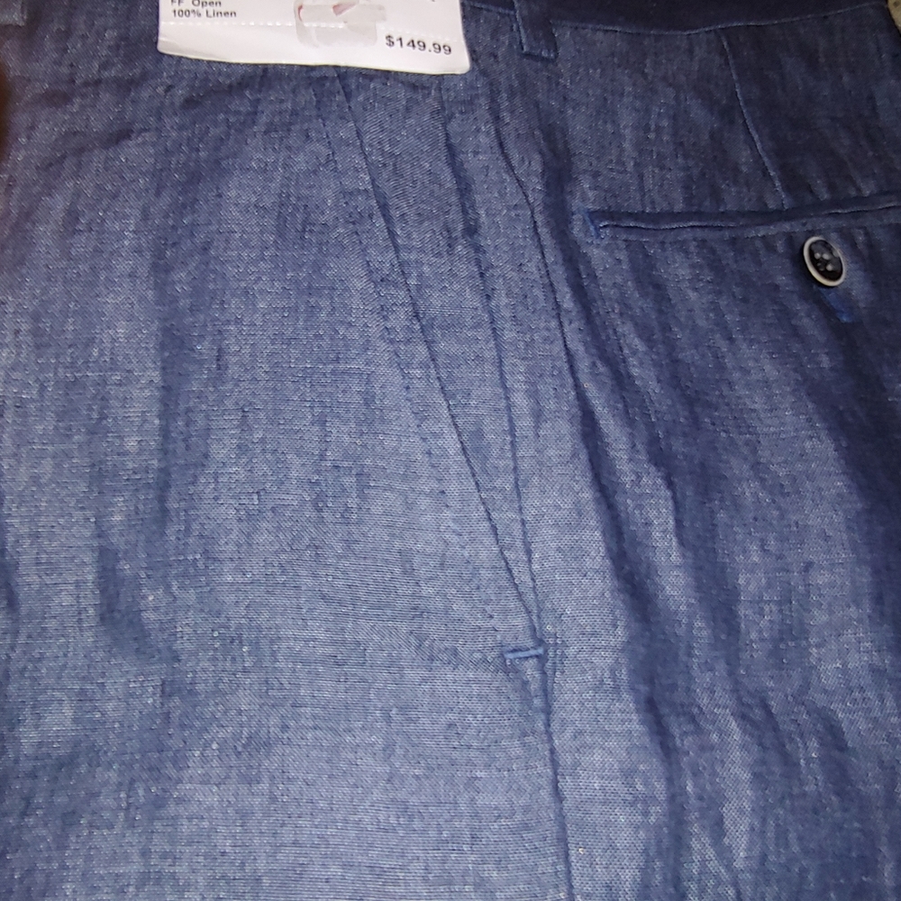 Blue linen pants